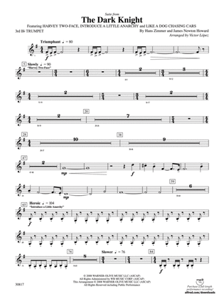 The Dark Knight, Suite from: 3rd B-flat Trumpet