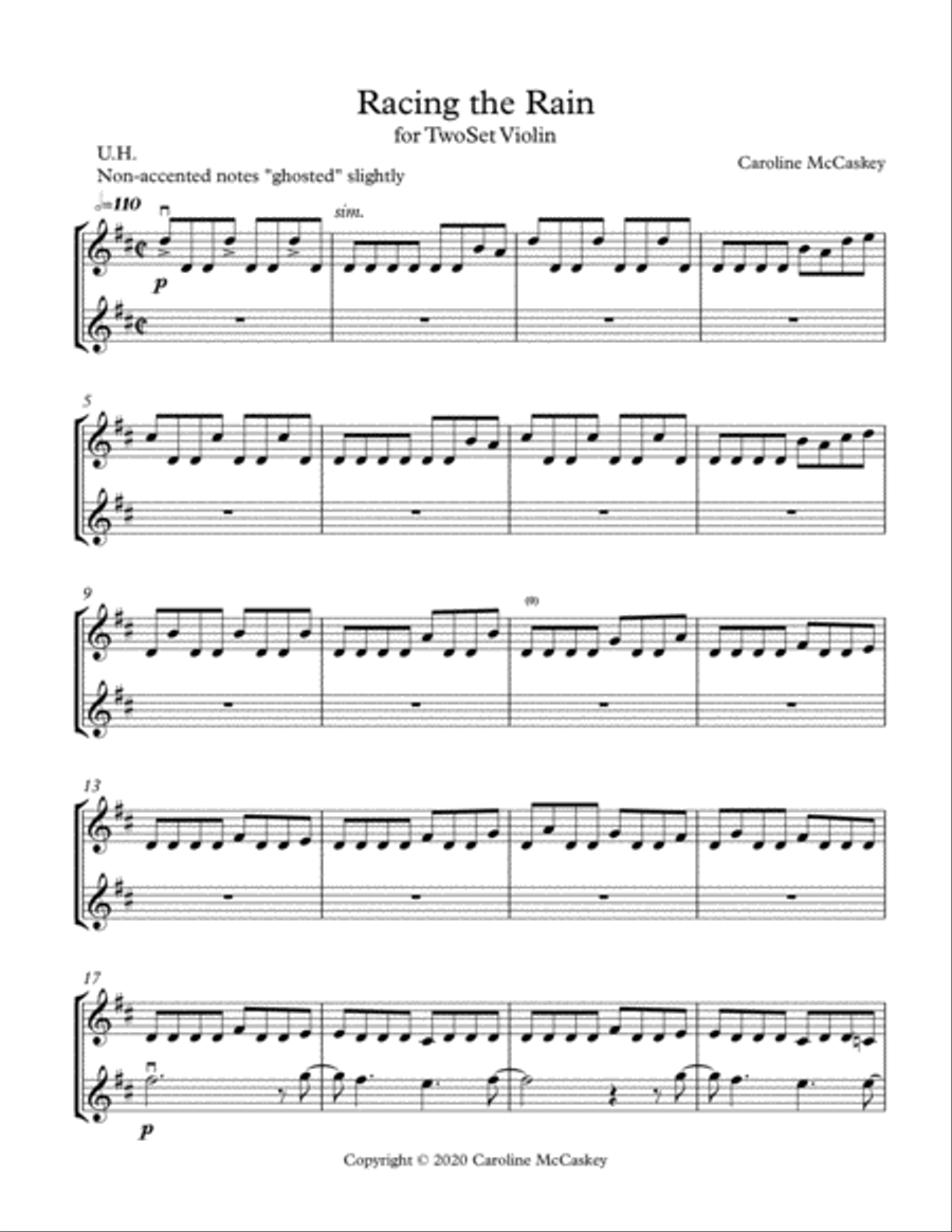 Racing the Rain (Duet for Two Violins) String Duet scores gallery preview page 1