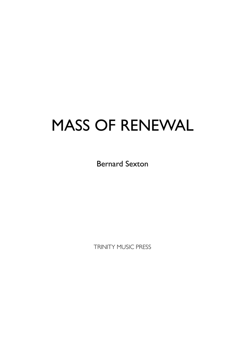 Mass of Renewal - Accompaniment Edition 4-Part scores gallery preview page 1