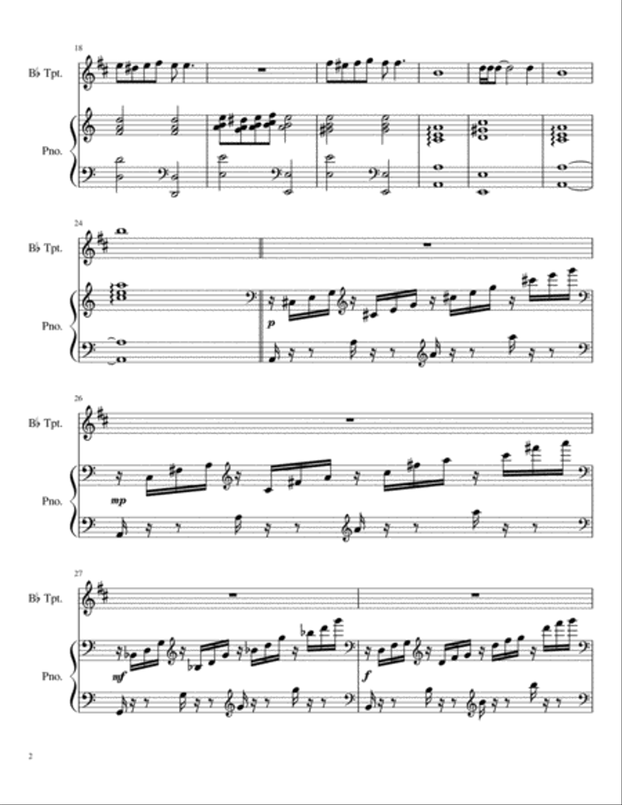 Impromptu for Trumpet & Piano Trumpet Duet scores gallery preview page 6
