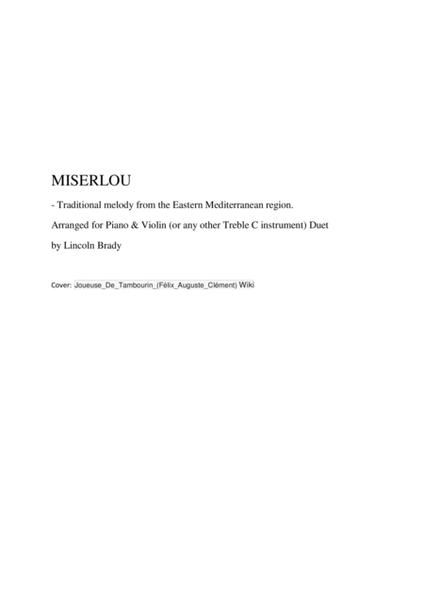 MISERLOU - Piano and Violin (or any other treble C instrument) image number null