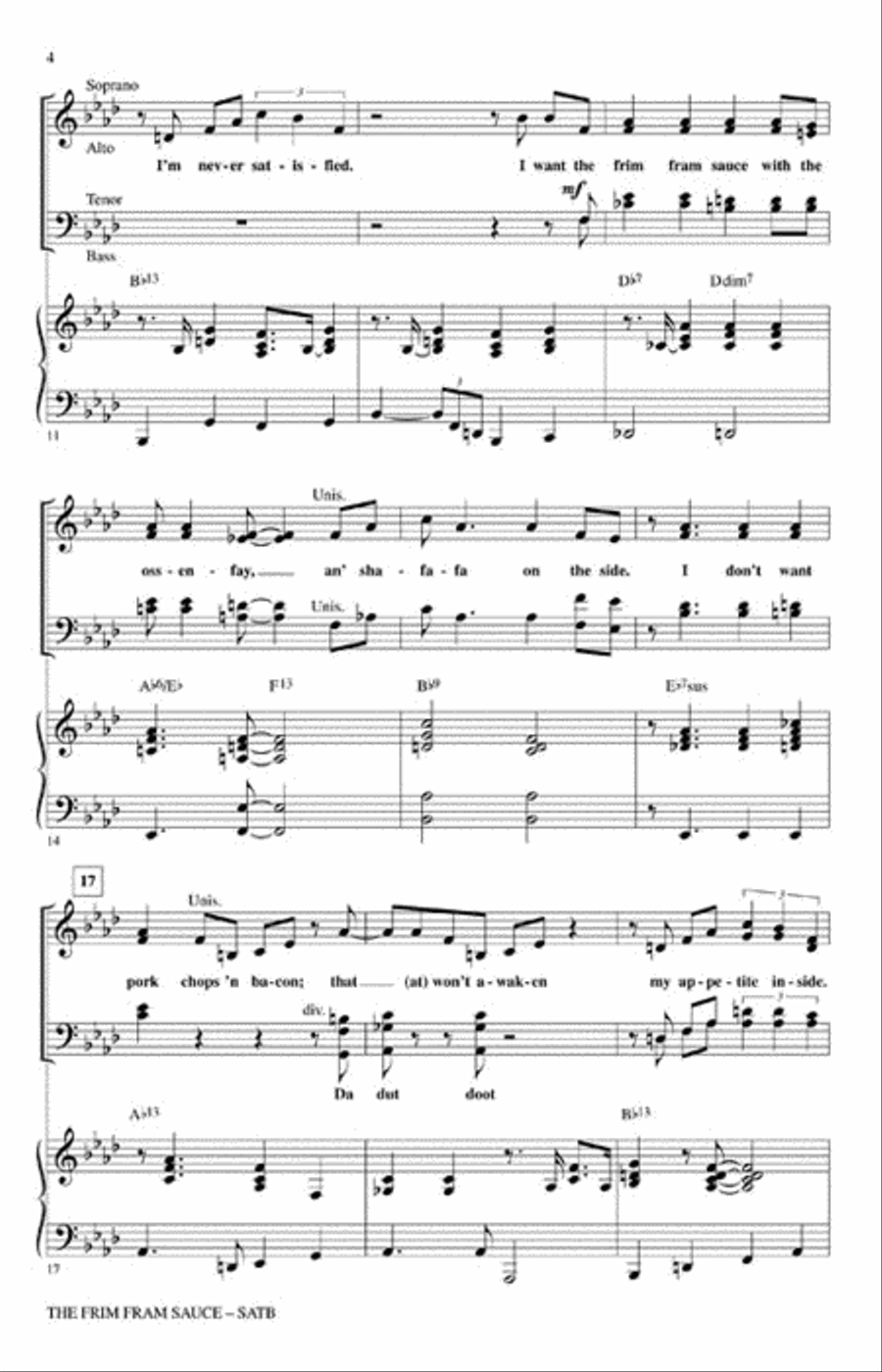 The Frim Fram Sauce 4-Part scores gallery preview page 3