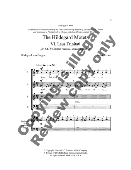 The Hildegard Motets: 6. Laus Trinitati image number null