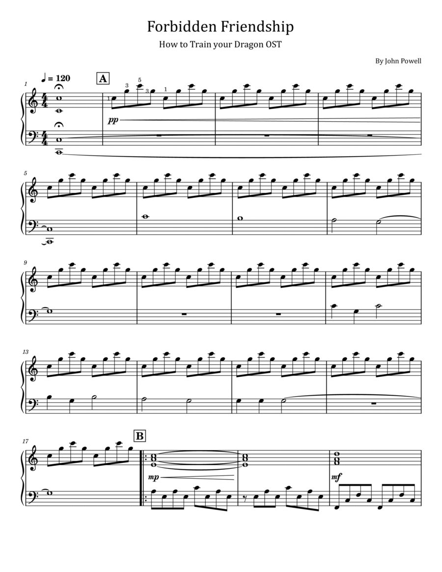 Forbidden Friendship Piano Solo scores gallery preview page 1