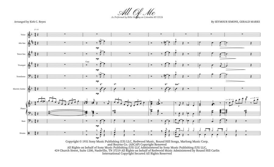 All Of Me All Of Me Jazz Ensemble scores gallery preview page 1