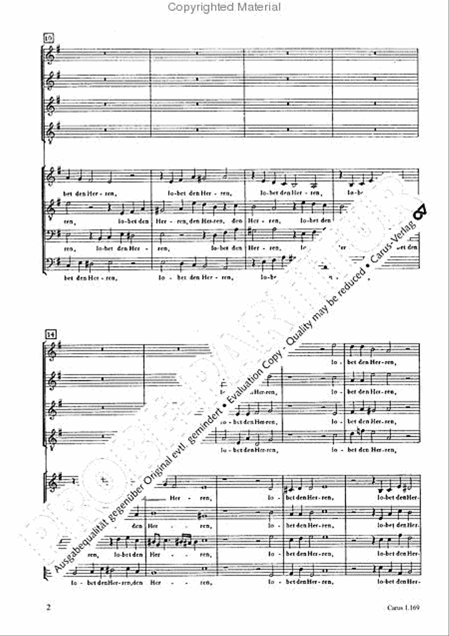 Lobet den Herren, denn er ist sehr Choir scores gallery preview page 3