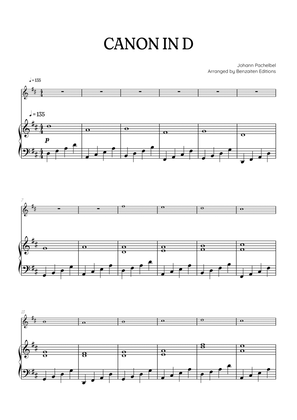 Pachelbel Canon in D • violin sheet music with piano accompaniment