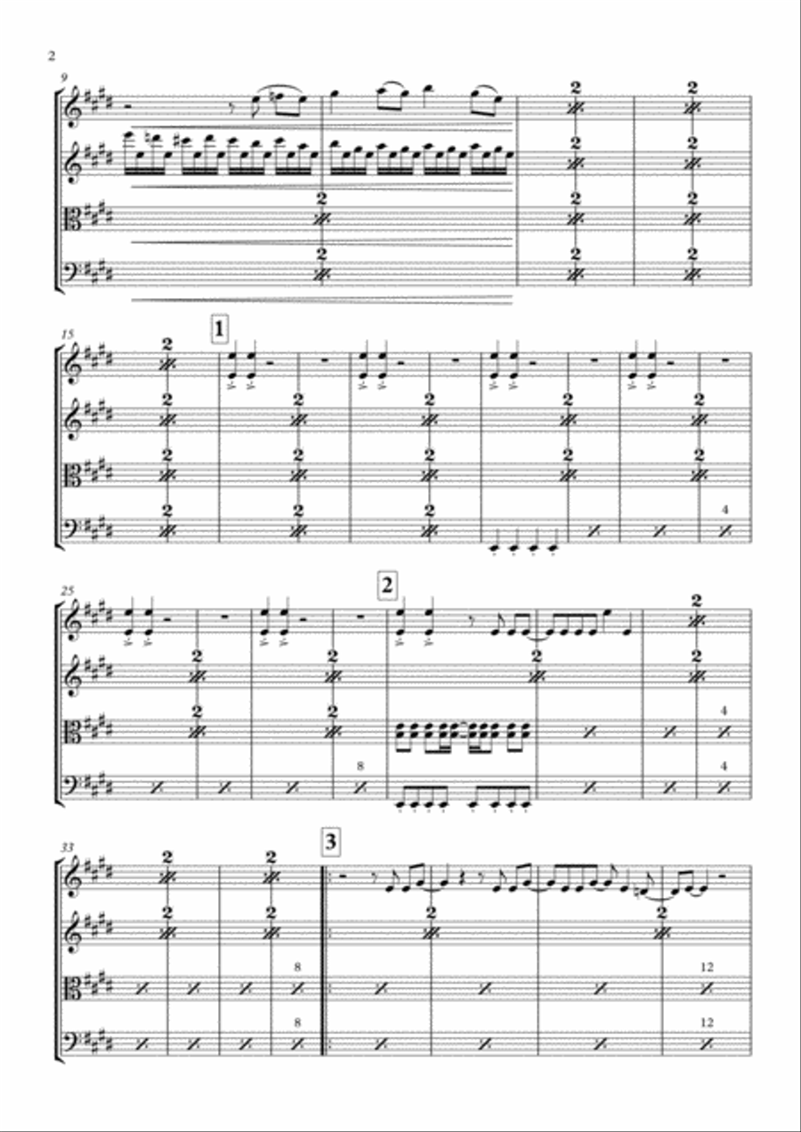 Thunderstruck String Quartet scores gallery preview page 3