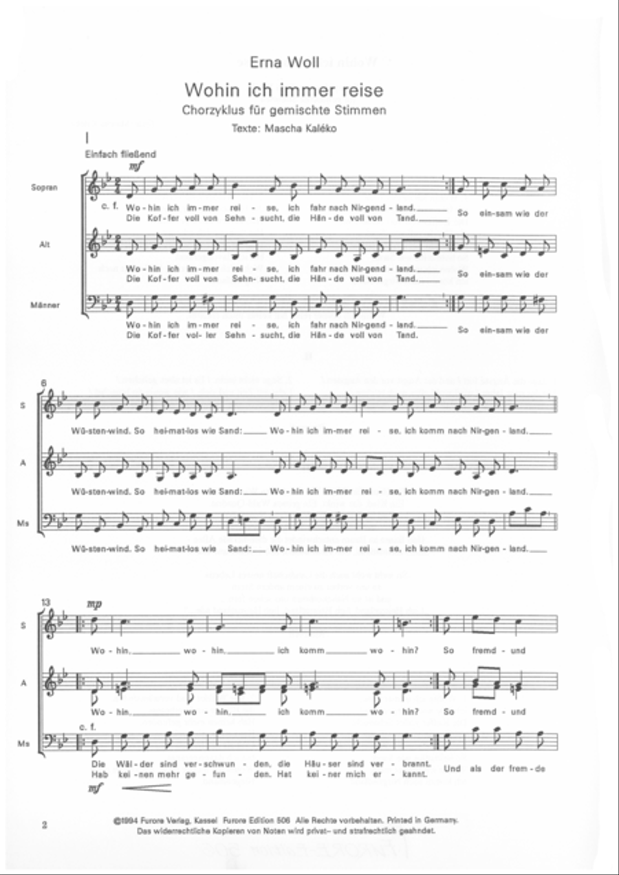 Wohin ich immer reise A Cappella scores gallery preview page 2
