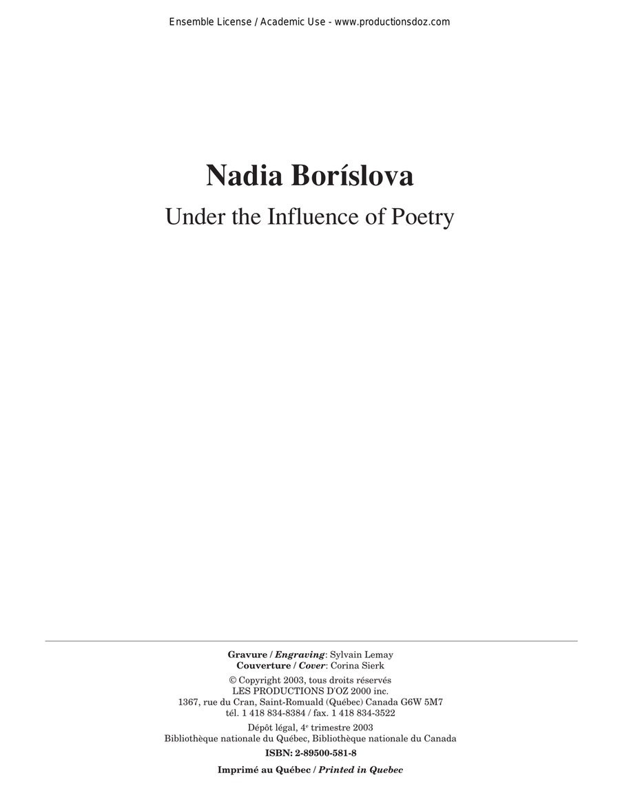 Under the Influence of Poetry Classical Guitar scores gallery preview page 1
