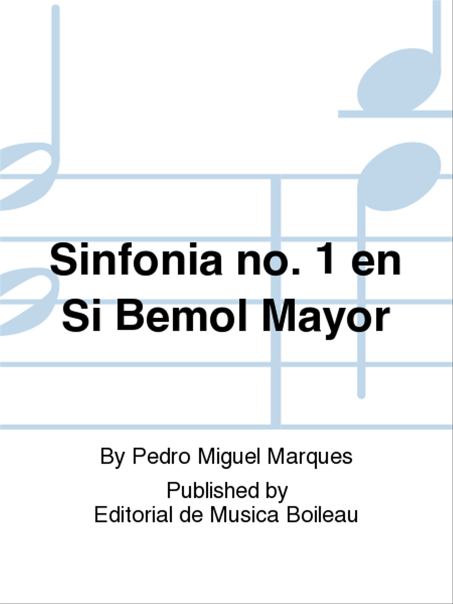 Sinfonia no. 1 en Si Bemol Mayor Orchestra scores gallery preview page 1