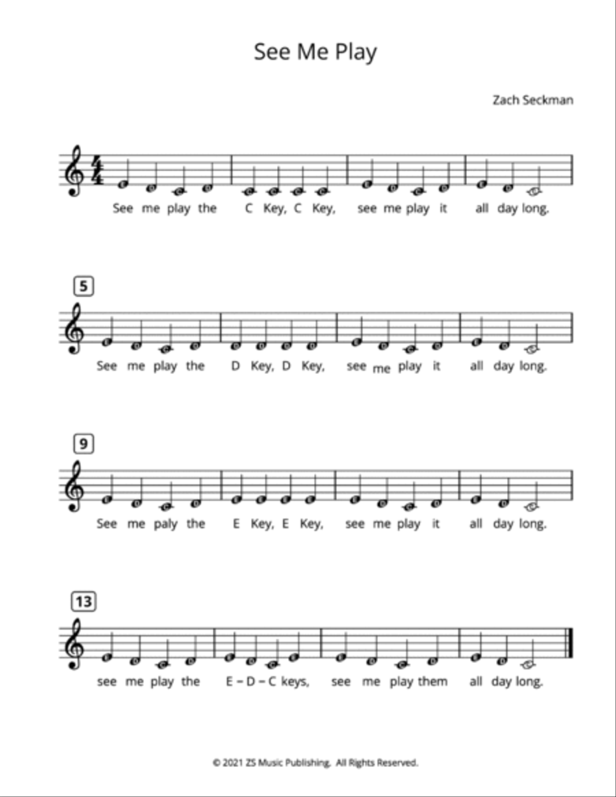 The CDE Songbook - Songs in TREBLE CLEF Piano Method scores gallery preview page 6