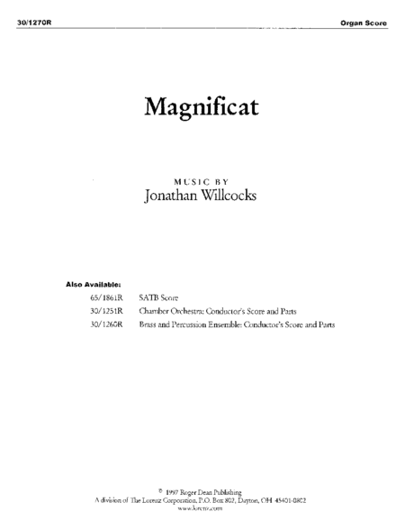 Magnificat - Organ Part