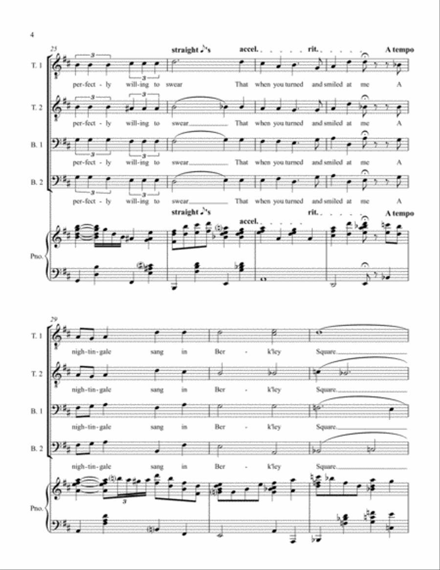 A Nightingale Sang In Berkeley Square TTBB scores gallery preview page 4
