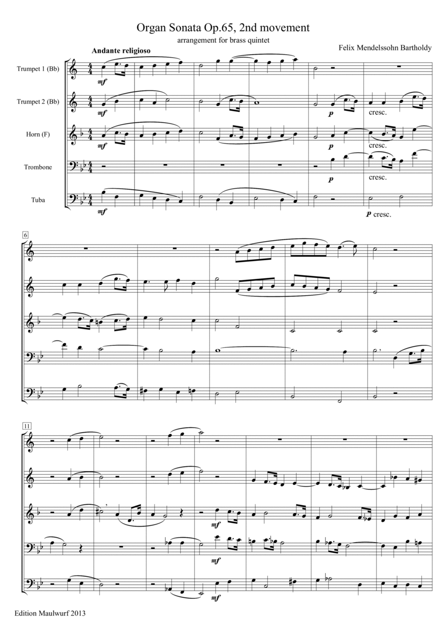 Free sheet music Op. 65, (Mendelssohn Bartholdy, Felix) Six