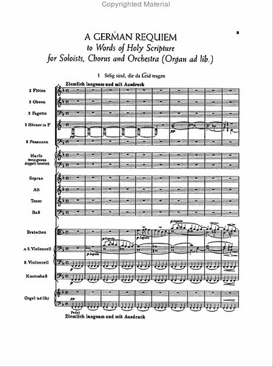 German Requiem in Full Score Choir scores gallery preview page 3