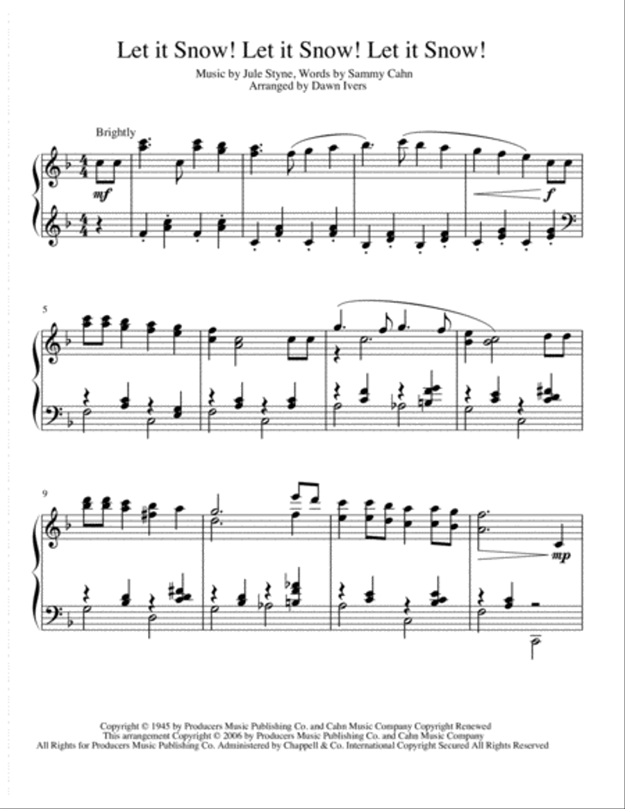 Let It Snow! Let It Snow! Let It Snow! Piano Solo scores gallery preview page 2