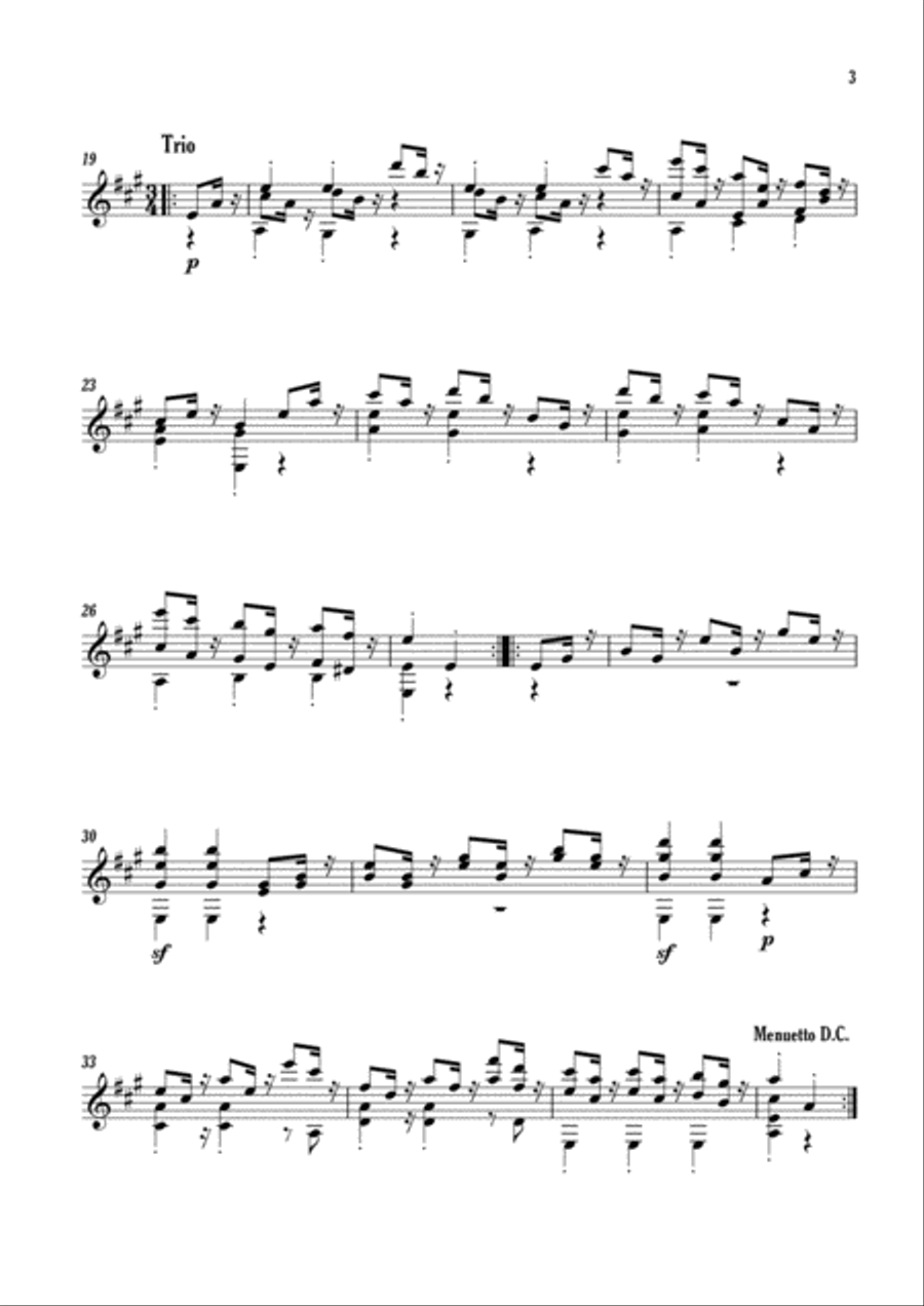 Drei Gesellschafts-Menuette Classical Guitar scores gallery preview page 3