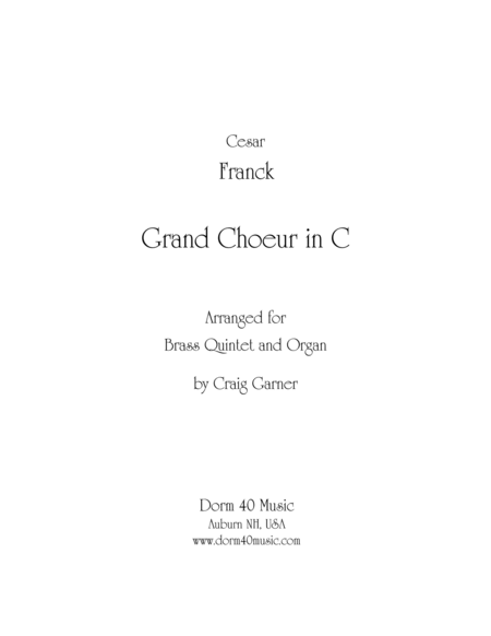 Grand Choeur in C (for Brass Quintet and Organ) image number null