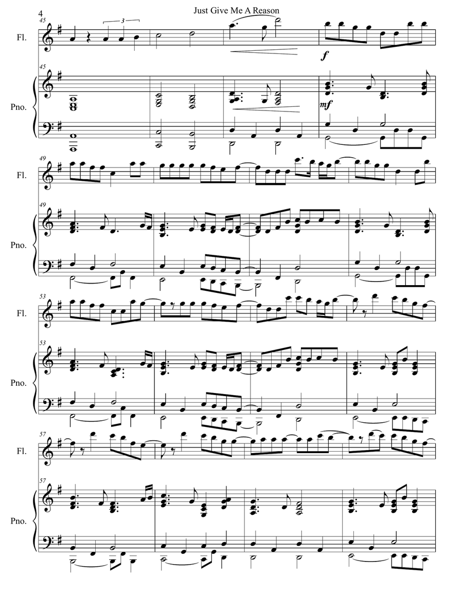 Just Give Me A Reason Flute Solo scores gallery preview page 5