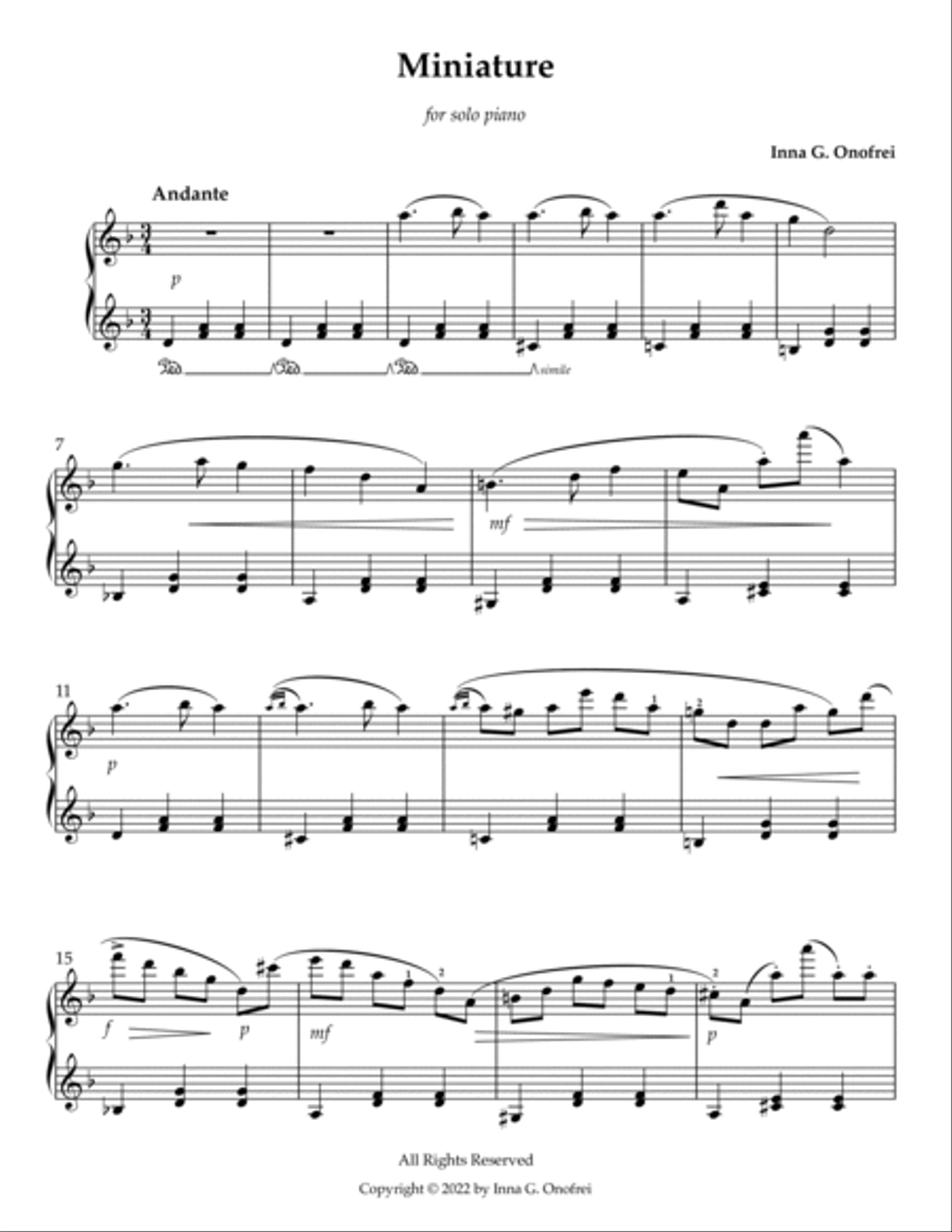 Miniature Piano Solo scores gallery preview page 2