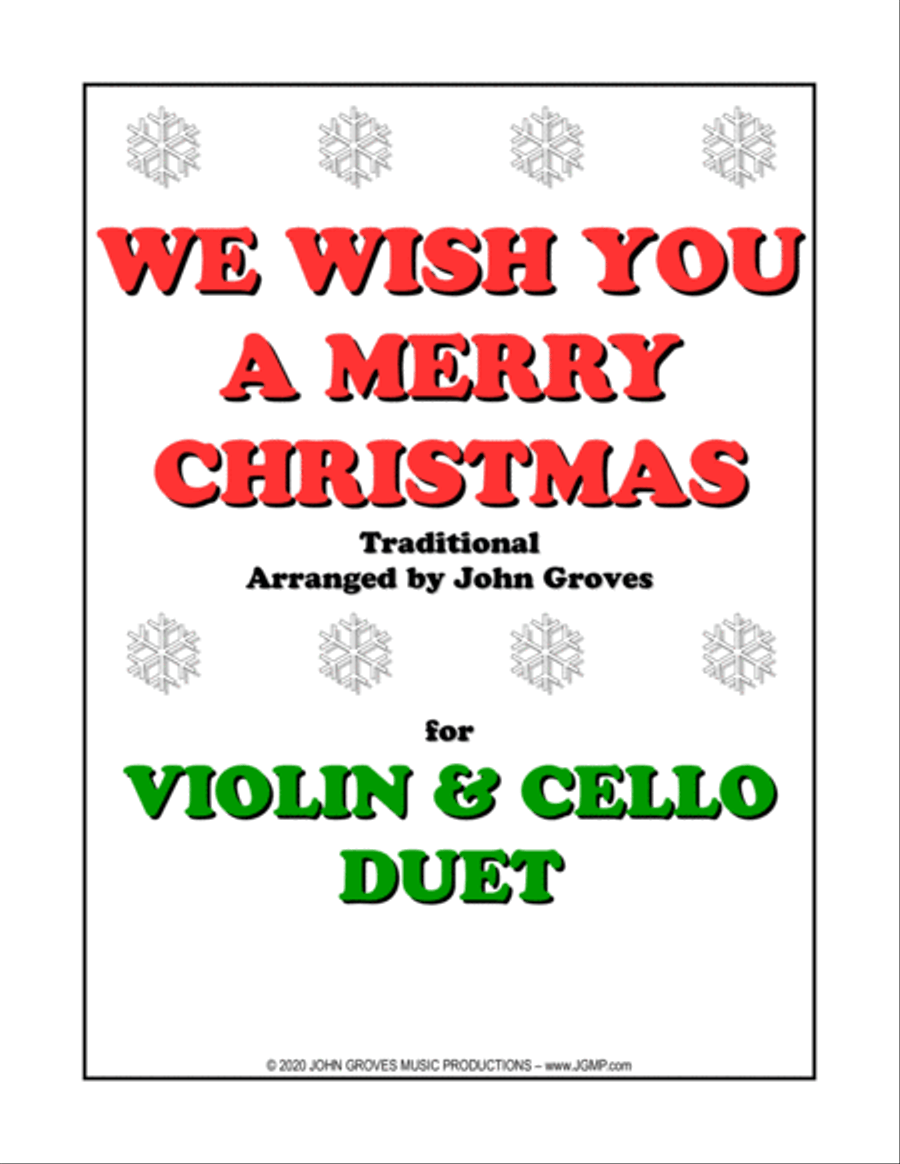 We Wish You A Merry Christmas - Violin & Cello Duet String Duet scores gallery preview page 1