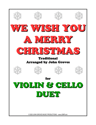 Book cover for We Wish You A Merry Christmas - Violin & Cello Duet