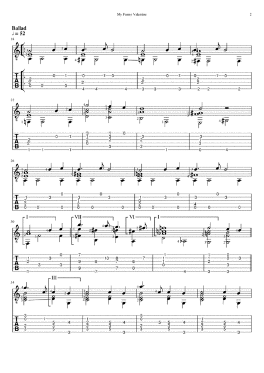 My Funny Valentine Electric Guitar scores gallery preview page 2
