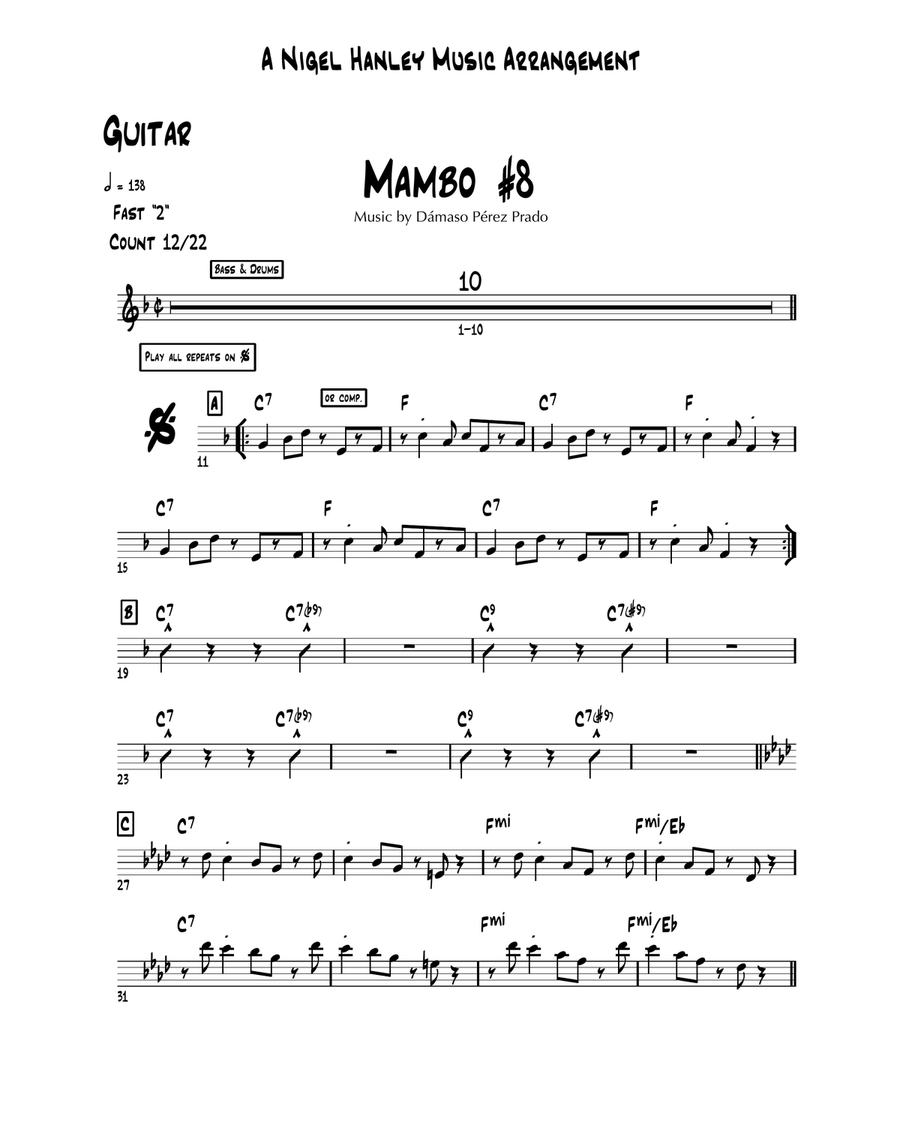 Mambo #8 Jazz Ensemble scores gallery preview page 1