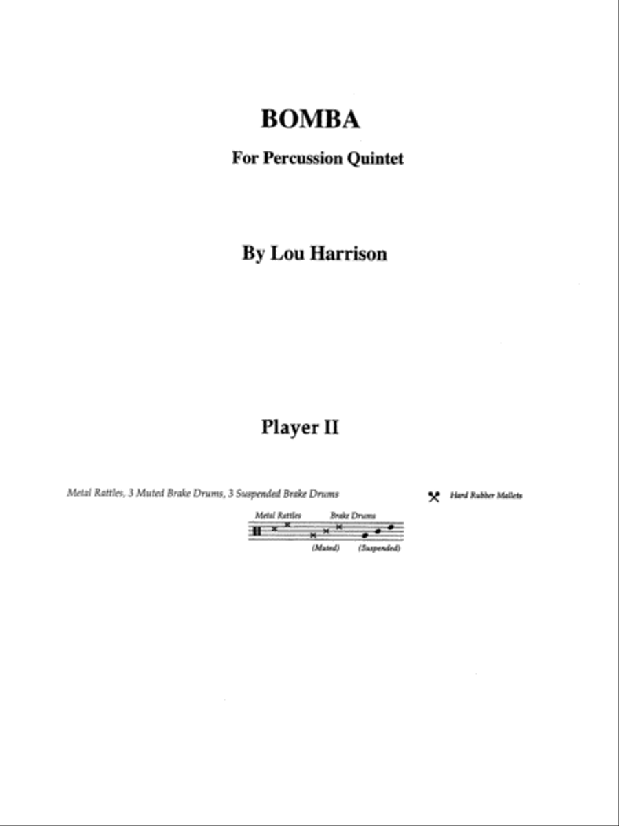 Bomba: 2nd Percussion Bomba: 2nd Percussion Percussion Ensemble scores gallery preview page 1