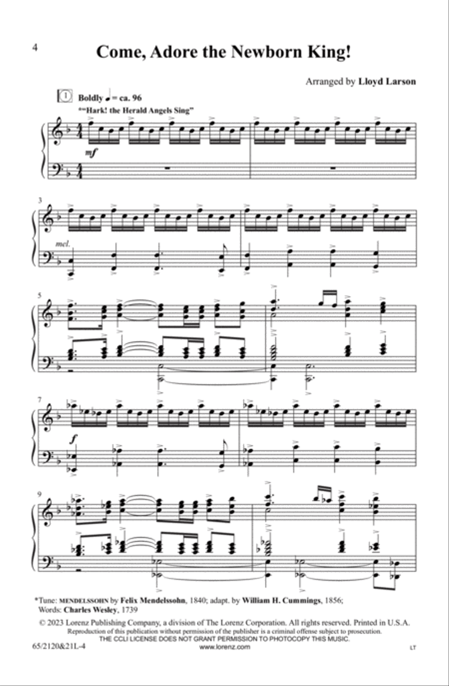 A New and Glorious Morn! 4-Part scores gallery preview page 4