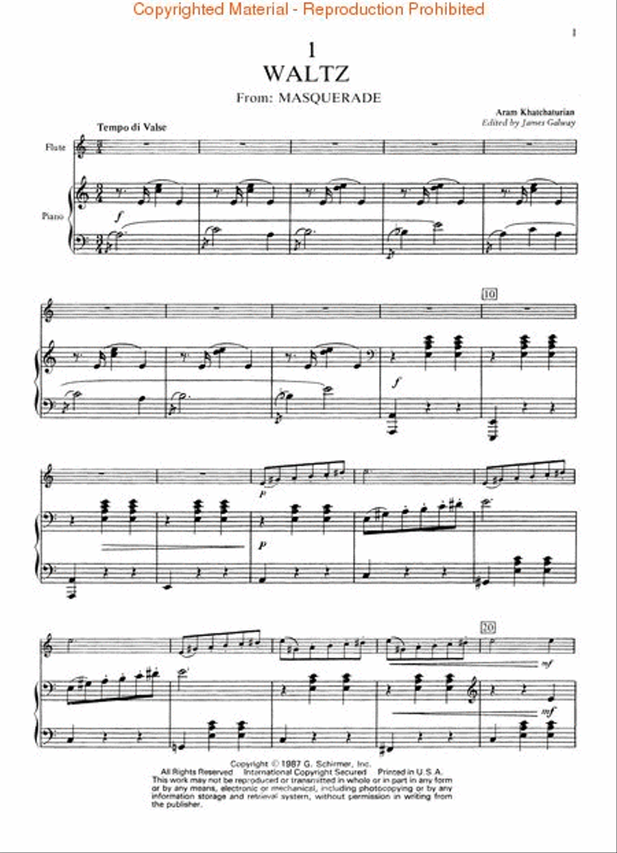 Three Pieces Flute Solo scores gallery preview page 2