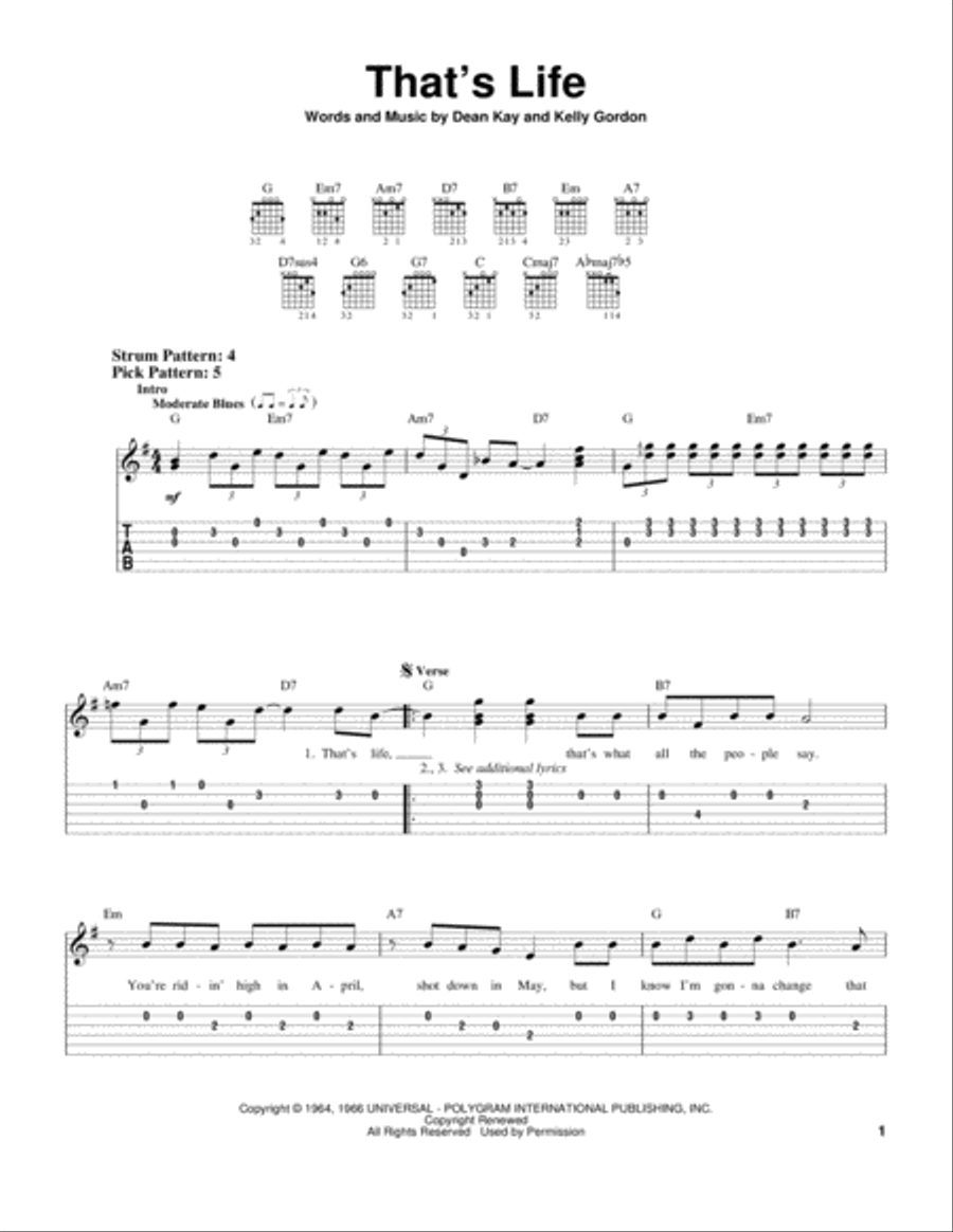 That's Life That's Life Electric Guitar scores gallery preview page 1