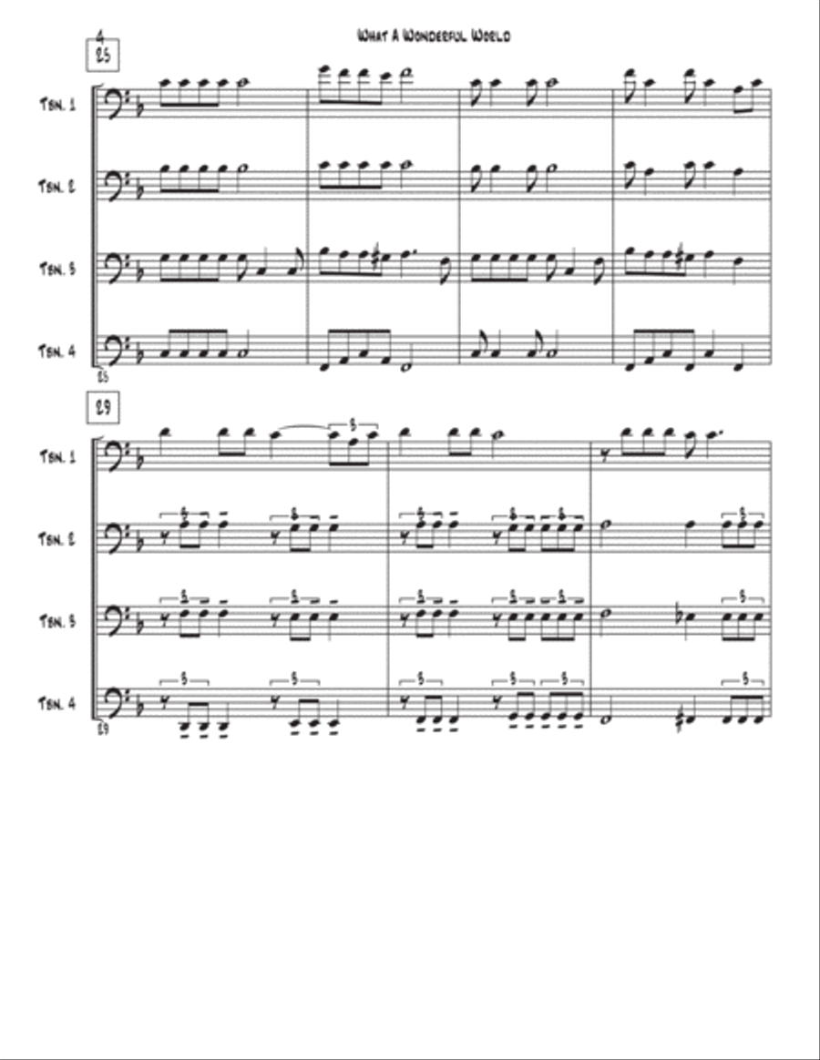 What A Wonderful World Brass Ensemble scores gallery preview page 4