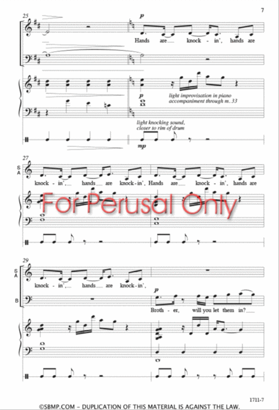 Hands Are Knockin' - SAB 3-Part scores gallery preview page 6