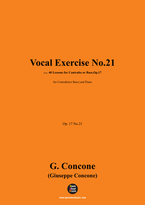 G. Concone-Vocal Exercise No.21,for Contralto(or Bass) and Piano