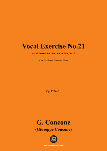 G. Concone-Vocal Exercise No.21,for Contralto(or Bass) and Piano image number null