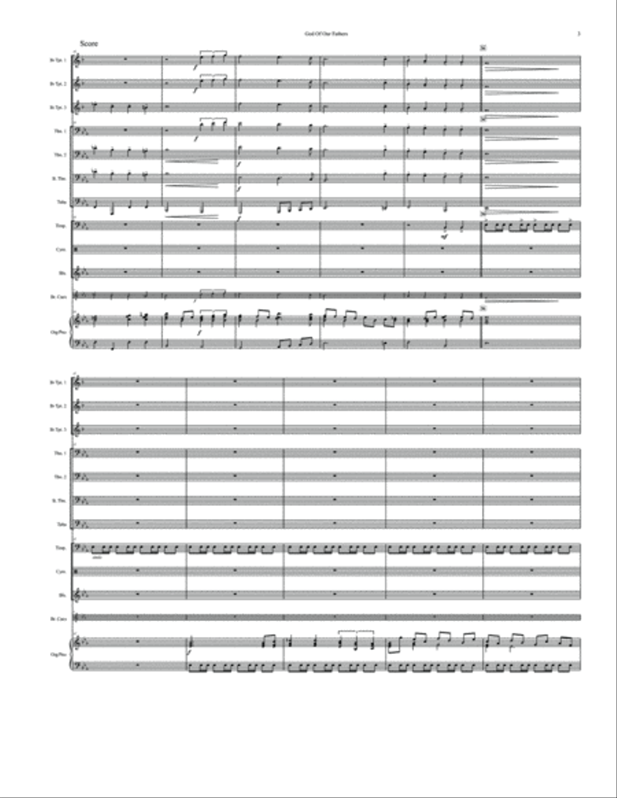 God of Our Fathers Large Ensemble scores gallery preview page 5