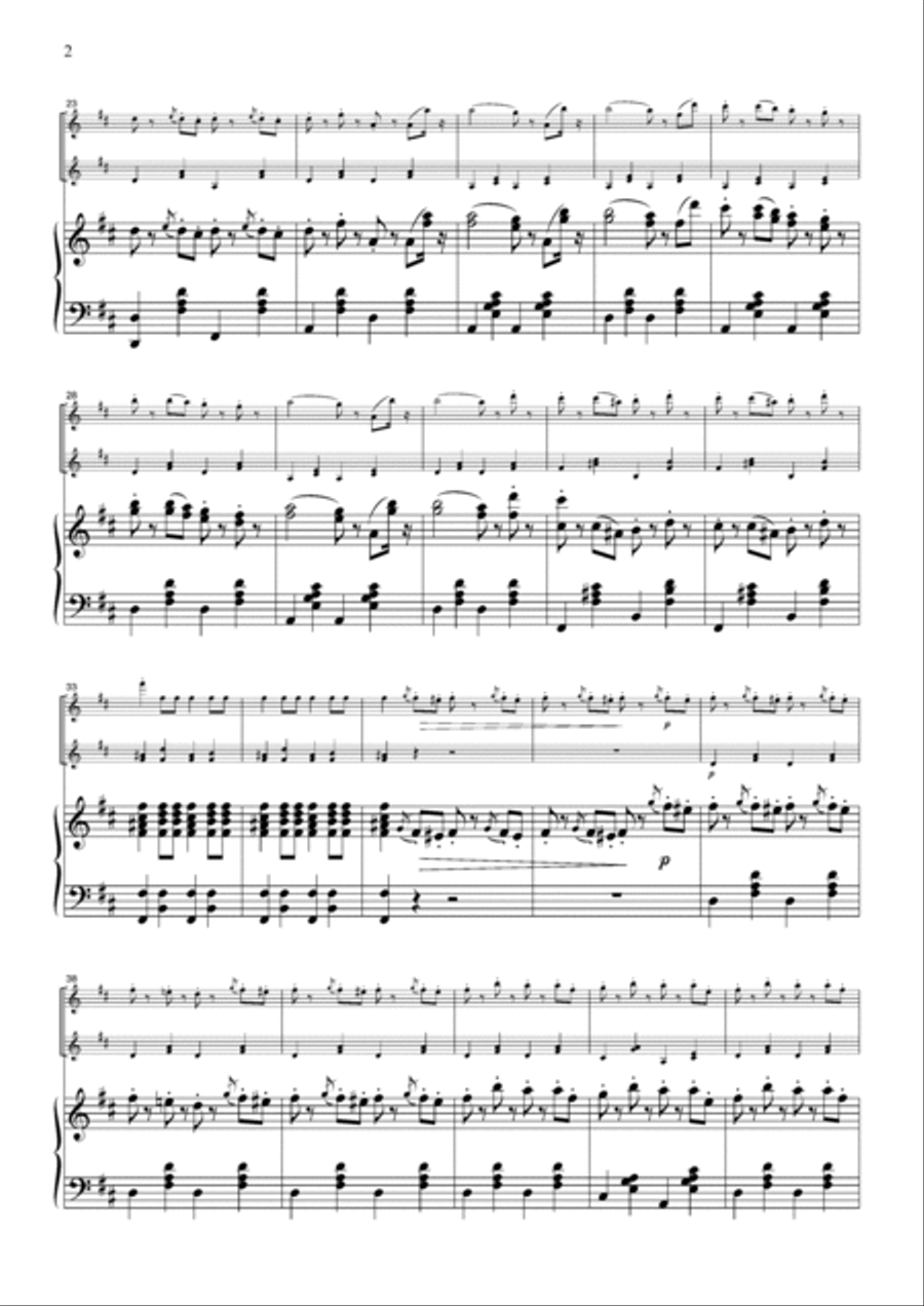 J.Strauss Radetzky March, for 2 Violins & Piano, VN214 Piano Trio scores gallery preview page 2