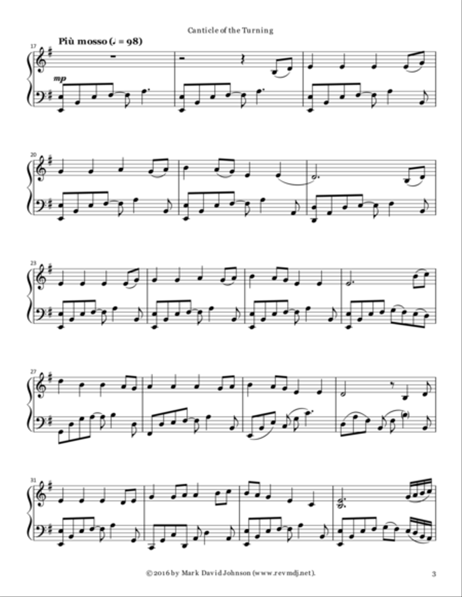 Canticle of the Turning Piano Solo scores gallery preview page 3