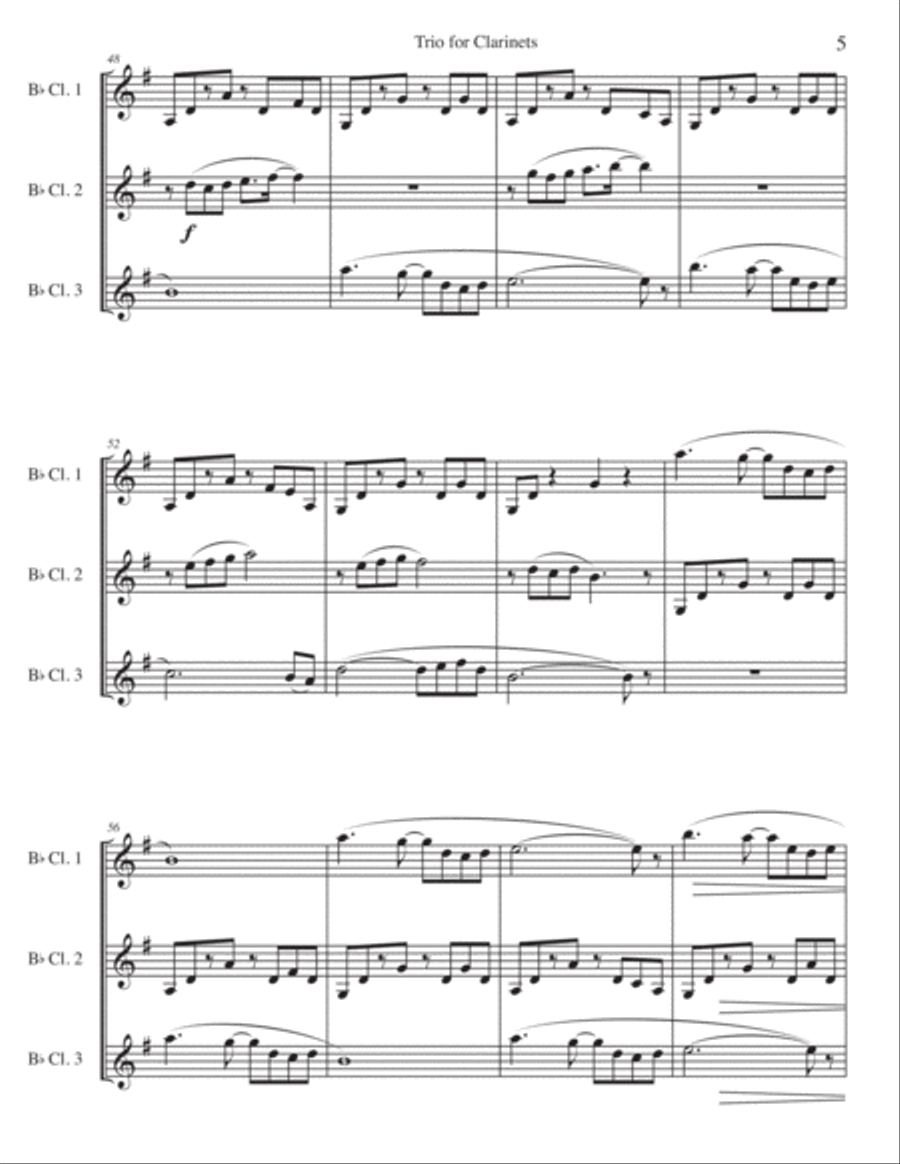 Trio fo the Sake of Art Woodwind Trio scores gallery preview page 5