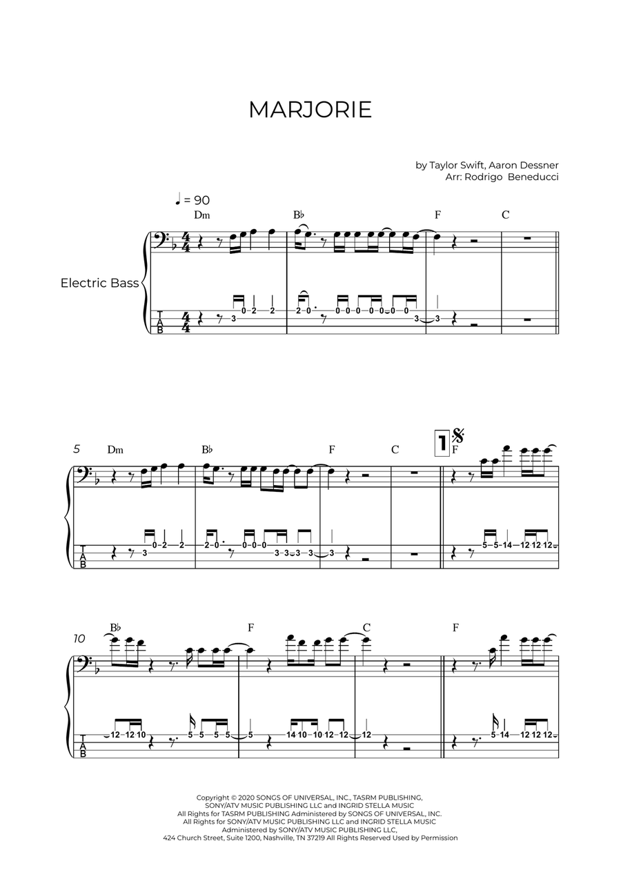Marjorie Guitar Tablature scores gallery preview page 2