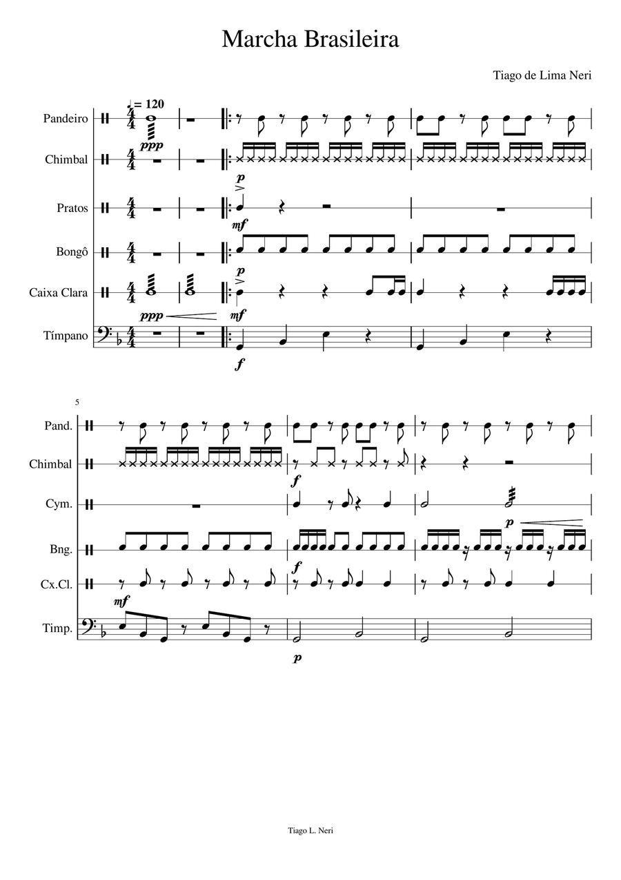 Marcha Brasileira Percussion Ensemble scores gallery preview page 1