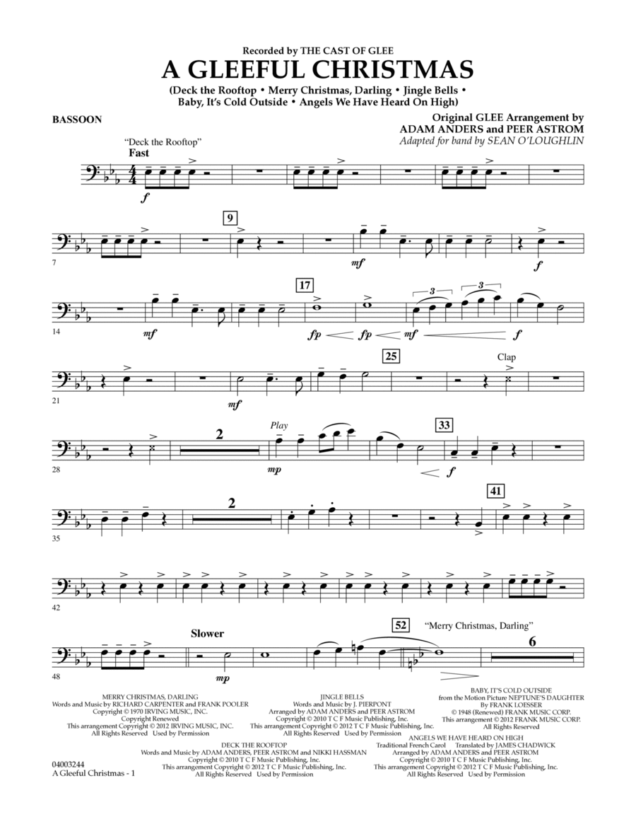 A Gleeful Christmas - Bassoon Concert Band scores gallery preview page 1