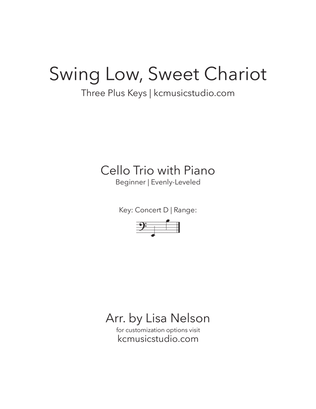 Swing Low, Sweet Chariot - Cello Trio with Piano Accompaniment