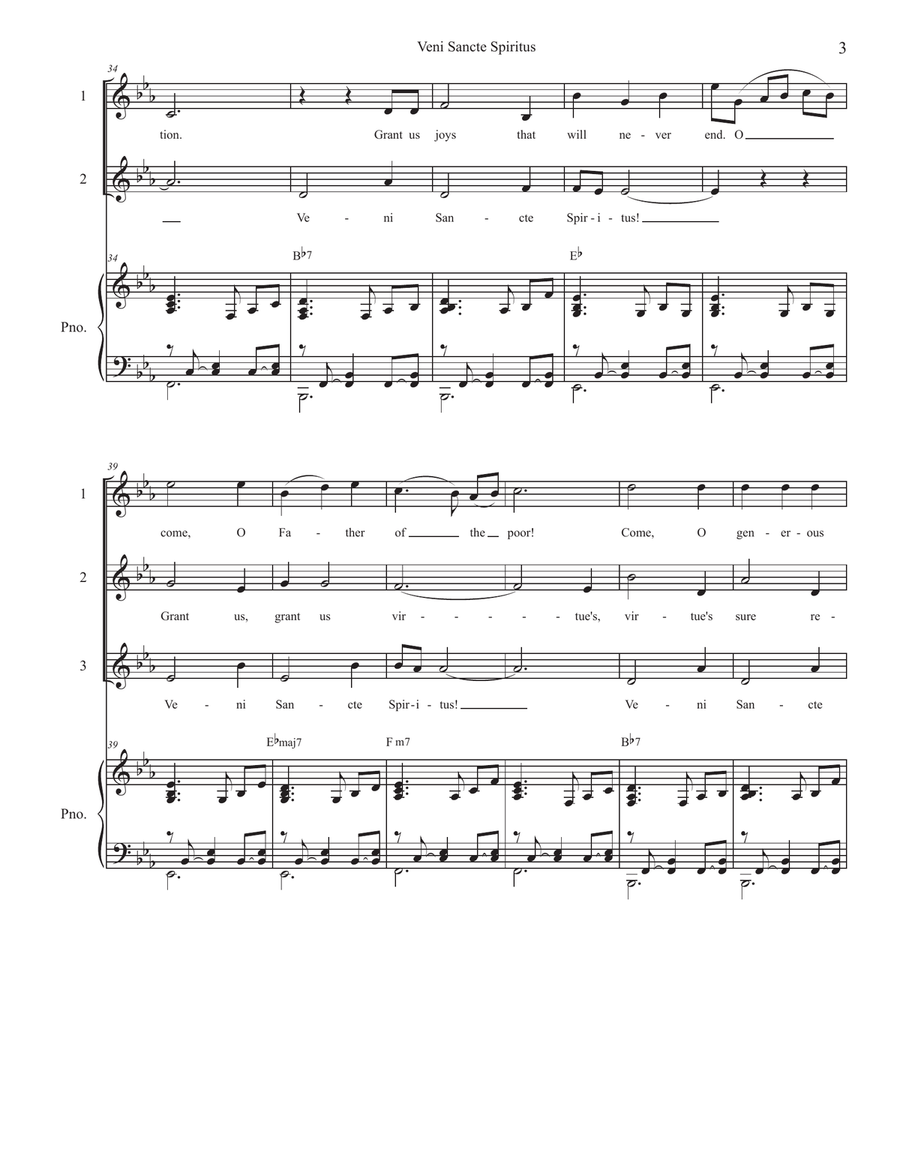 Veni Sancte Spiritus (for 4 voices) Piano, Vocal scores gallery preview page 4