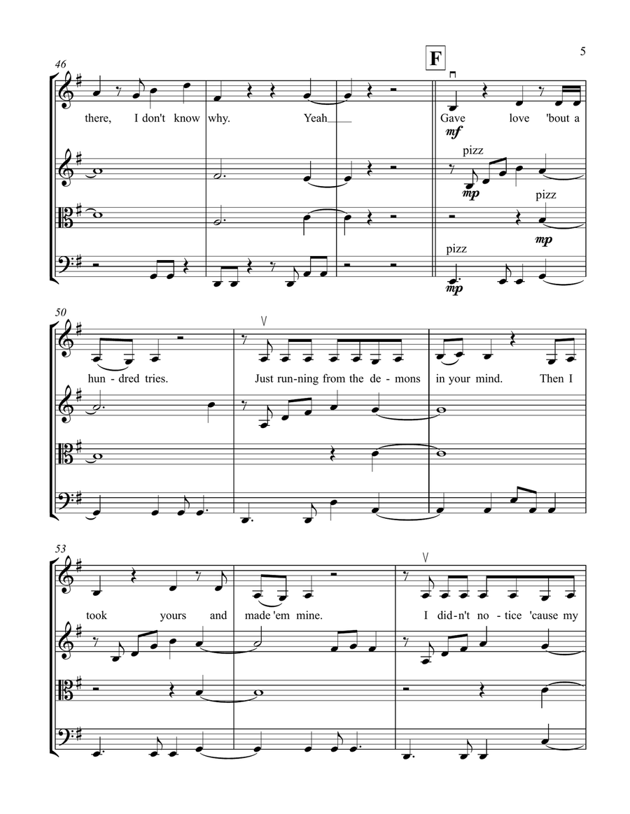 Without Me String Quartet scores gallery preview page 5