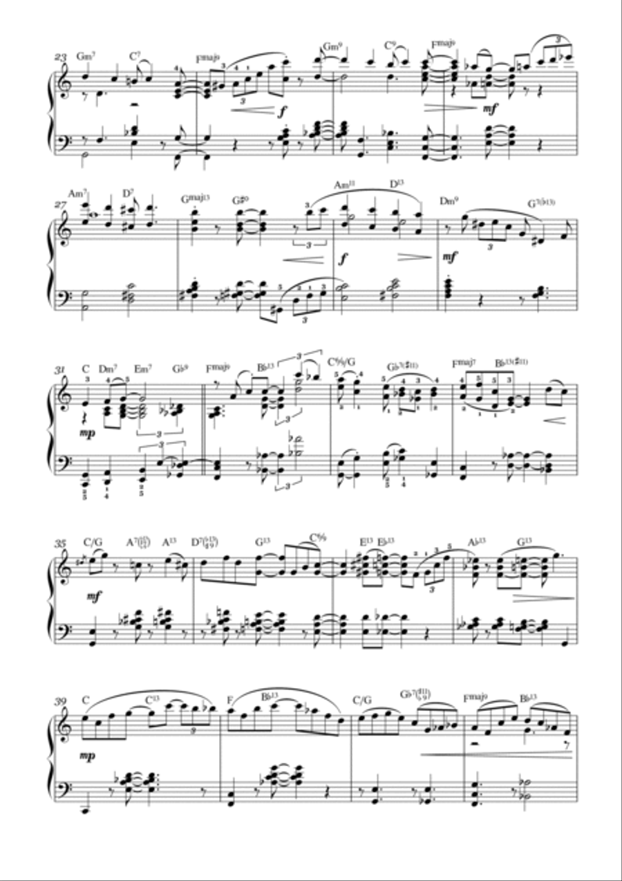 Santa Claus Is Comin' To Town Piano Solo scores gallery preview page 3