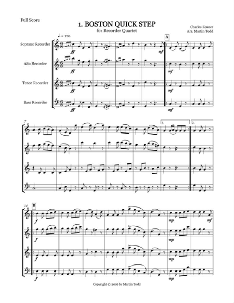 13 Intermediate Recorder Quartets Small Ensemble scores gallery preview page 4