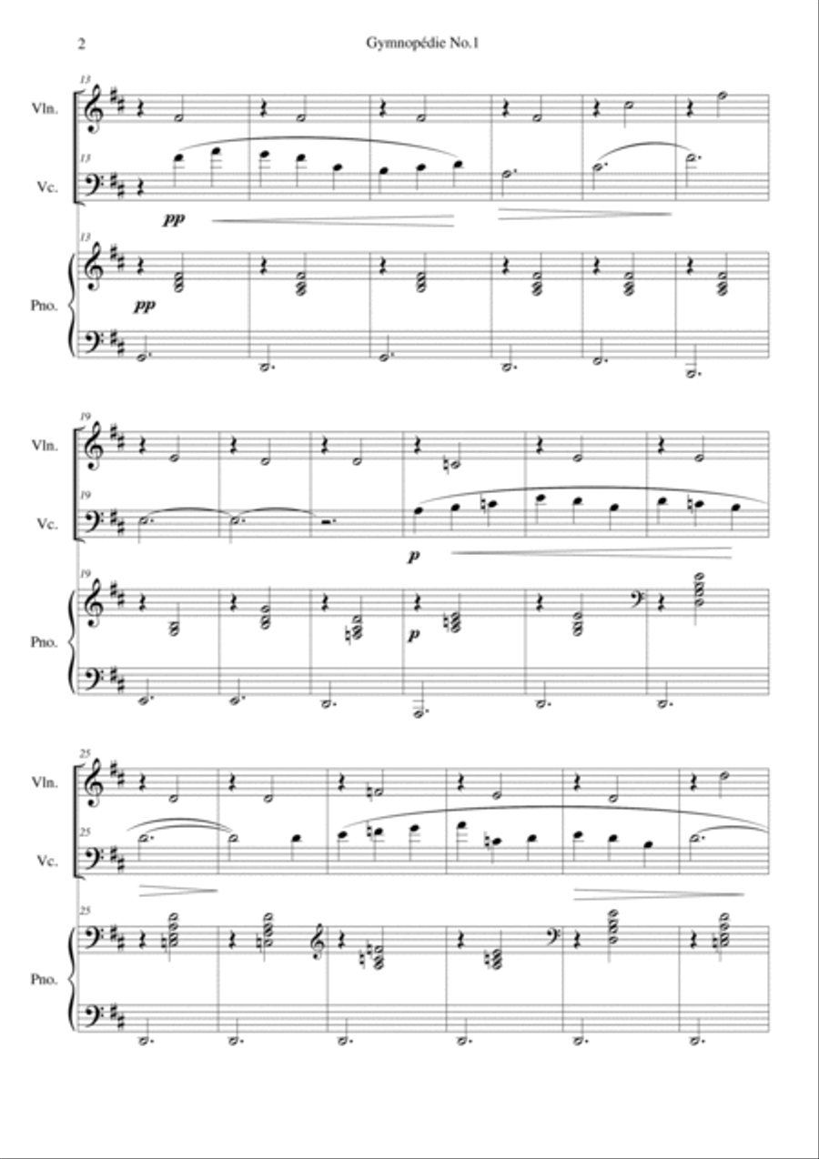 Gymnopedie No.1 Gymnopedie No.1 Piano Trio scores gallery preview page 2